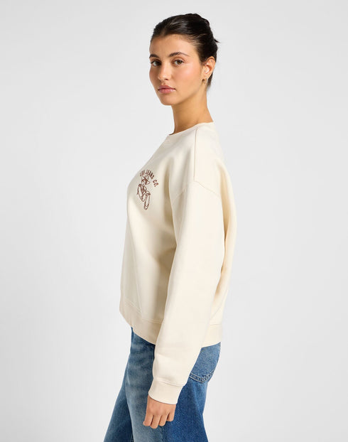 Lee Women's Graphic Crew Sweatshirt in Ecru